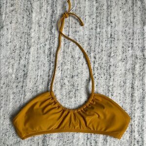Madewell Mustard Halter Bikini Top